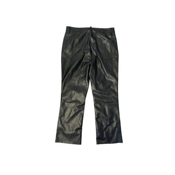 Zara Faux Leather Cropped Pants Black Straight Leg Women’s US Size 8 - Picture 4 of 8